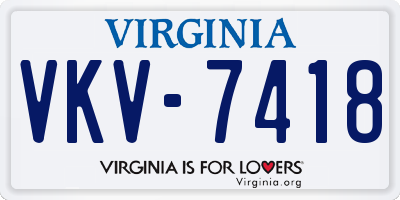 VA license plate VKV7418