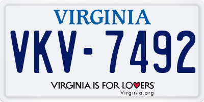 VA license plate VKV7492