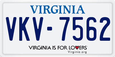 VA license plate VKV7562