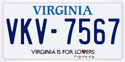 VA license plate VKV7567