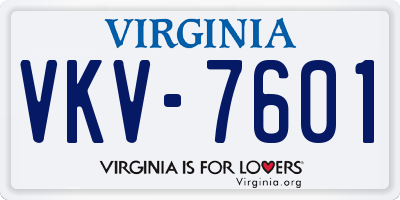 VA license plate VKV7601