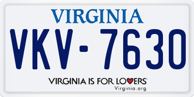 VA license plate VKV7630
