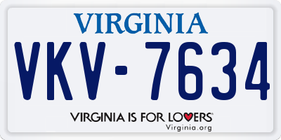 VA license plate VKV7634