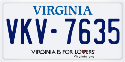 VA license plate VKV7635