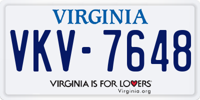 VA license plate VKV7648