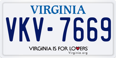 VA license plate VKV7669