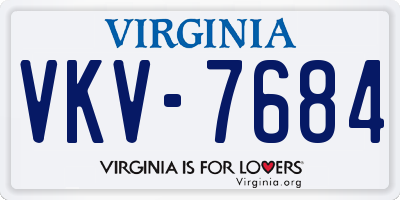 VA license plate VKV7684