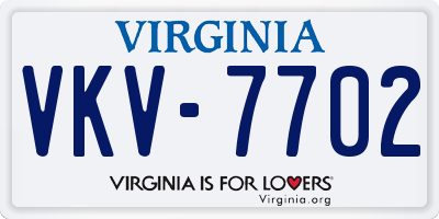VA license plate VKV7702