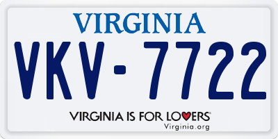 VA license plate VKV7722