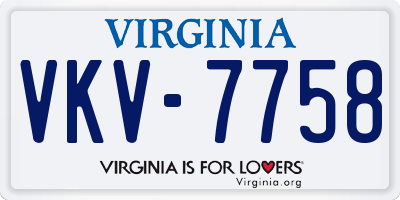VA license plate VKV7758