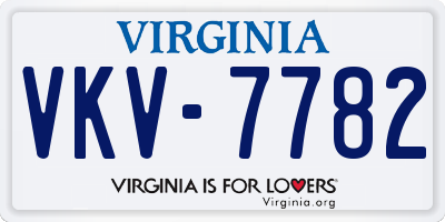 VA license plate VKV7782