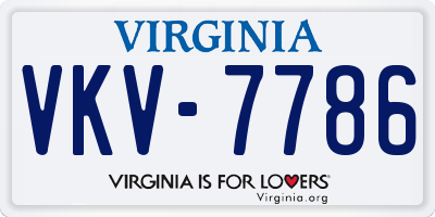 VA license plate VKV7786