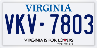VA license plate VKV7803
