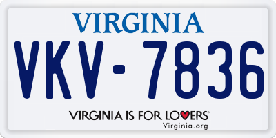 VA license plate VKV7836