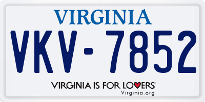 VA license plate VKV7852