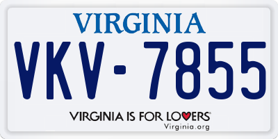 VA license plate VKV7855