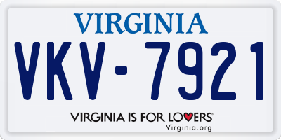 VA license plate VKV7921