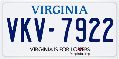 VA license plate VKV7922