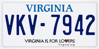 VA license plate VKV7942