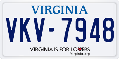 VA license plate VKV7948