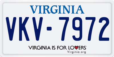 VA license plate VKV7972