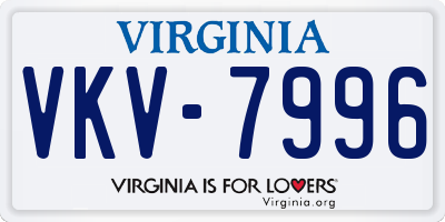 VA license plate VKV7996