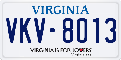 VA license plate VKV8013