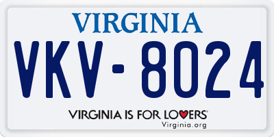 VA license plate VKV8024