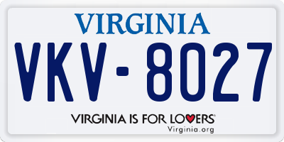 VA license plate VKV8027