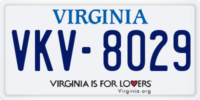 VA license plate VKV8029