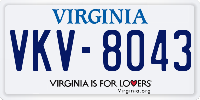 VA license plate VKV8043