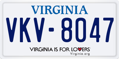 VA license plate VKV8047