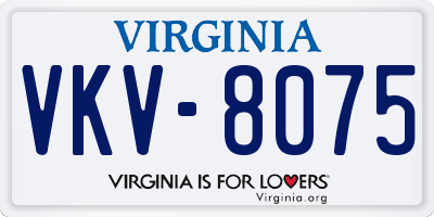 VA license plate VKV8075