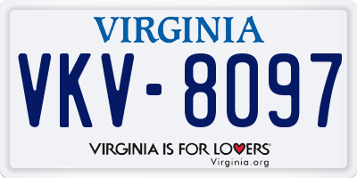 VA license plate VKV8097