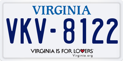 VA license plate VKV8122