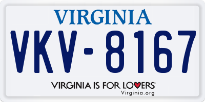 VA license plate VKV8167