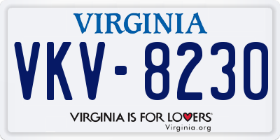 VA license plate VKV8230