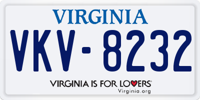 VA license plate VKV8232