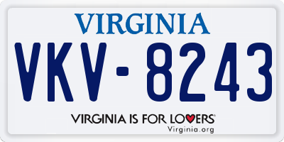 VA license plate VKV8243