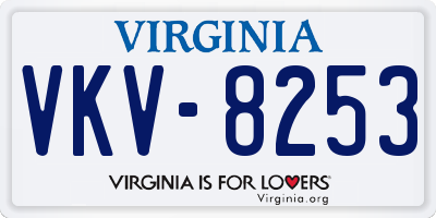 VA license plate VKV8253