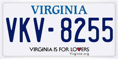 VA license plate VKV8255