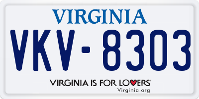 VA license plate VKV8303