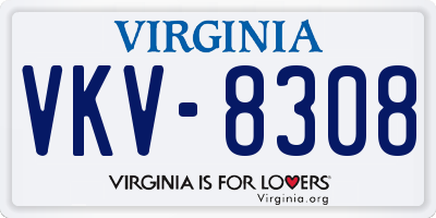 VA license plate VKV8308