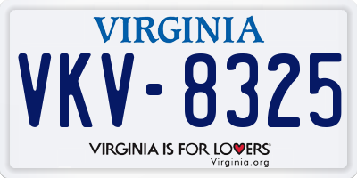 VA license plate VKV8325