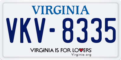 VA license plate VKV8335