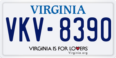 VA license plate VKV8390