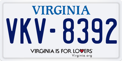 VA license plate VKV8392