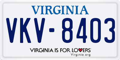VA license plate VKV8403