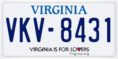 VA license plate VKV8431