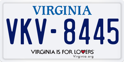 VA license plate VKV8445